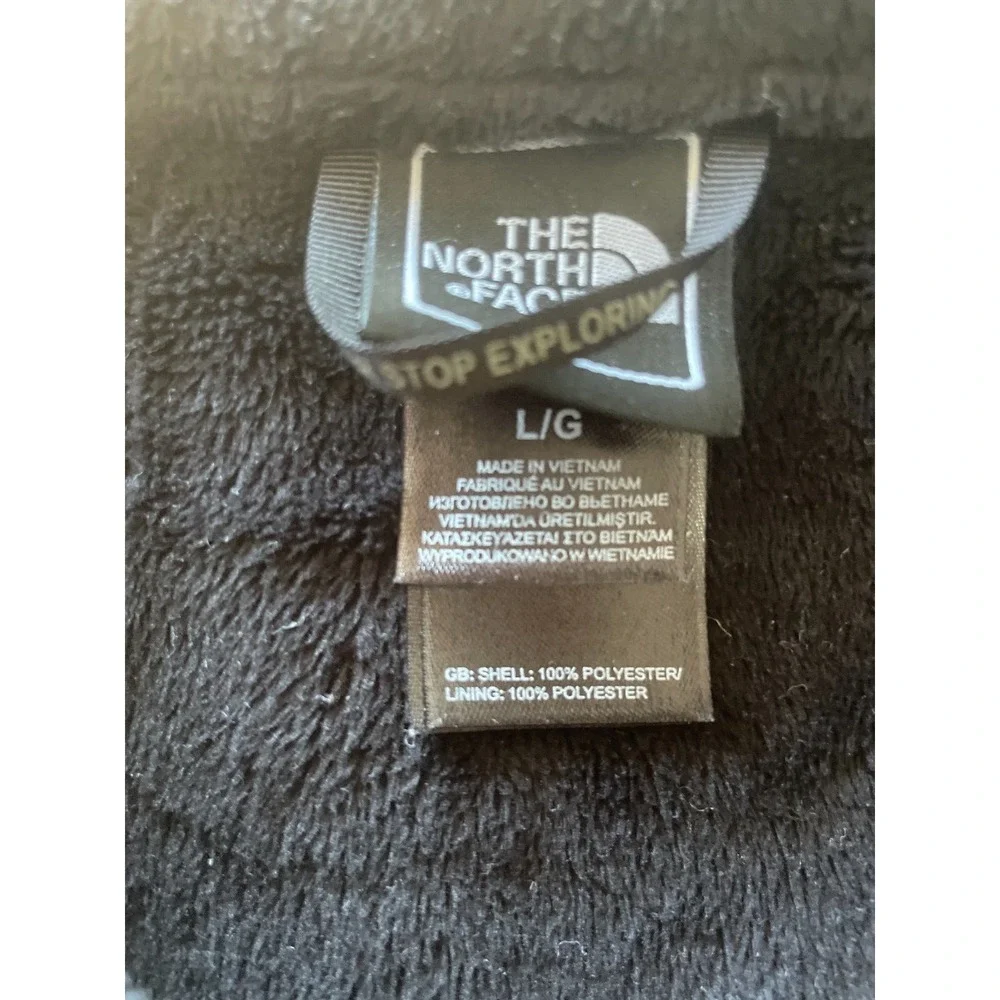 The North Face Jacket Mens  Large Black White Logo Hiking Outdoors Zip‎